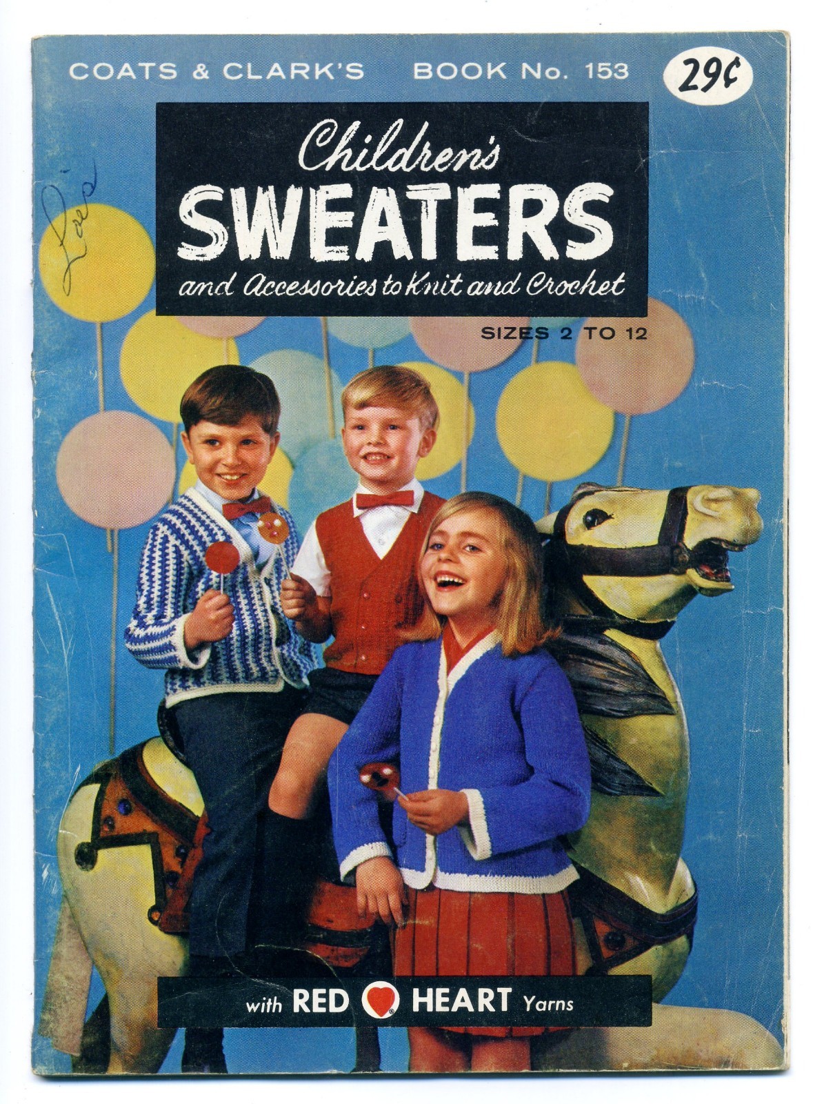 1964 Coats & Clark Book #153 Children&rsquo;s Sweaters & Accessories Pattern Booklet
