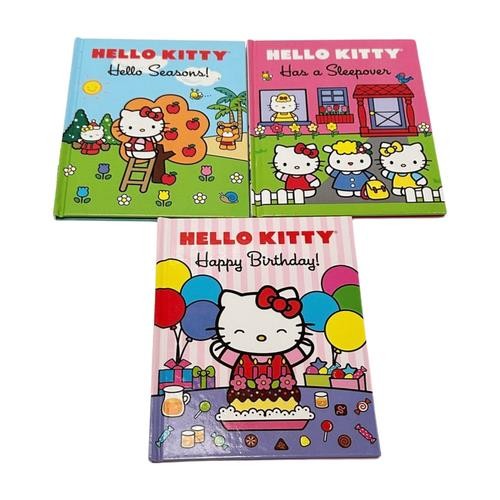 Hello Kitty Books Lot 3 Happy Birthday Hello Seasons Sleepover HC Sanrio