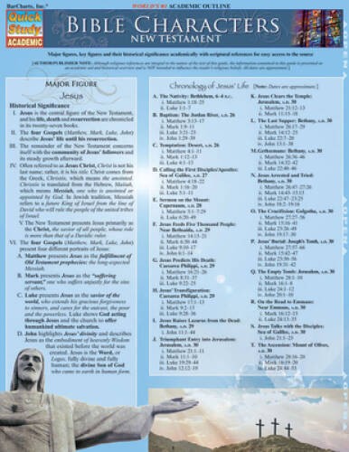 Bible Characters:New Testament (Quickstudy: Academic) – Pamphlet – VERY GOOD