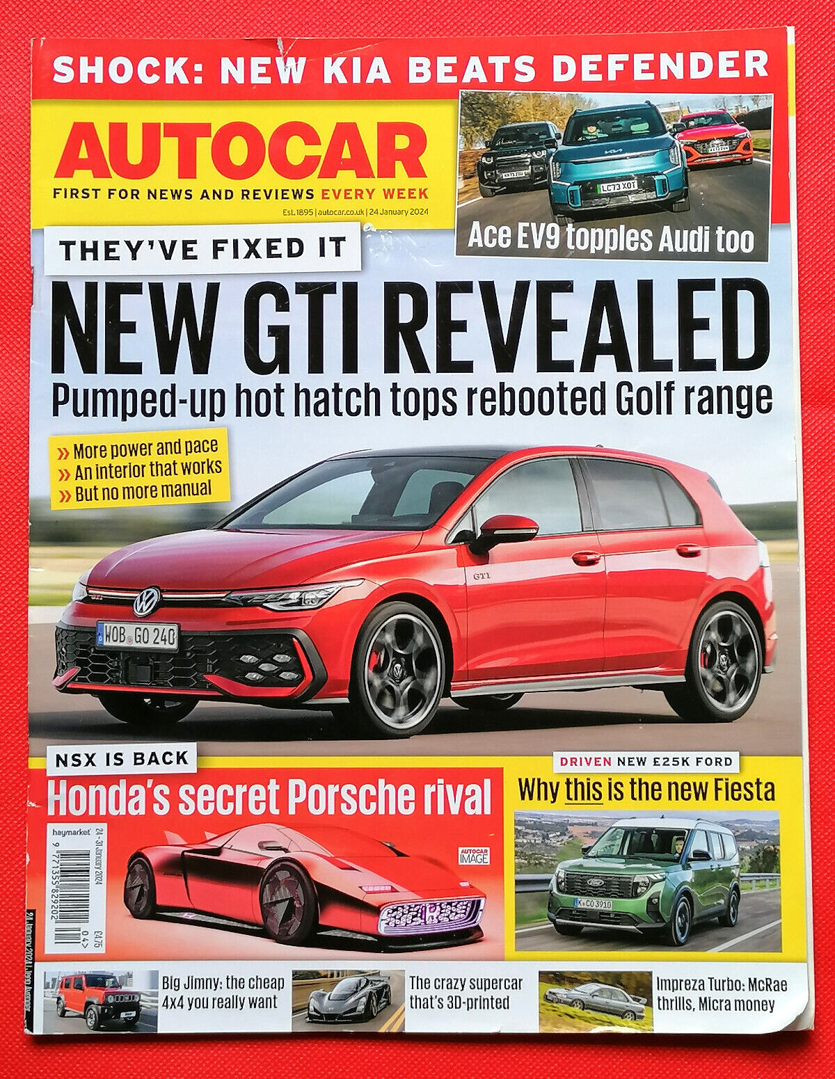 Autocar 24 Jan 2024 – KIA EV9 v DEFENDER v AUDI Q8 – USED IMPREZA TURBO Mk1