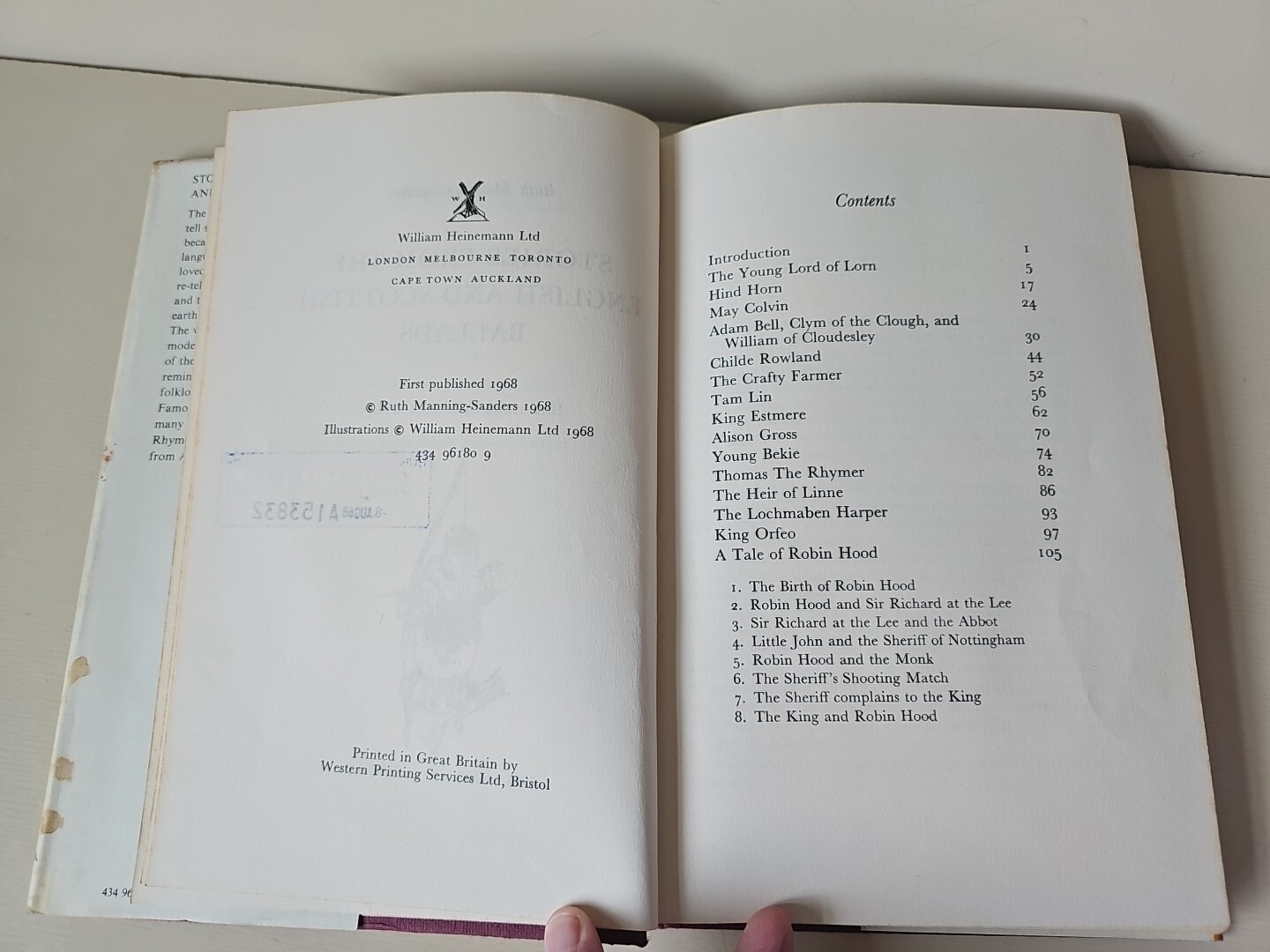 Stories From The English & Scottish Ballads R Manning-Sanders 1968 Ex Library