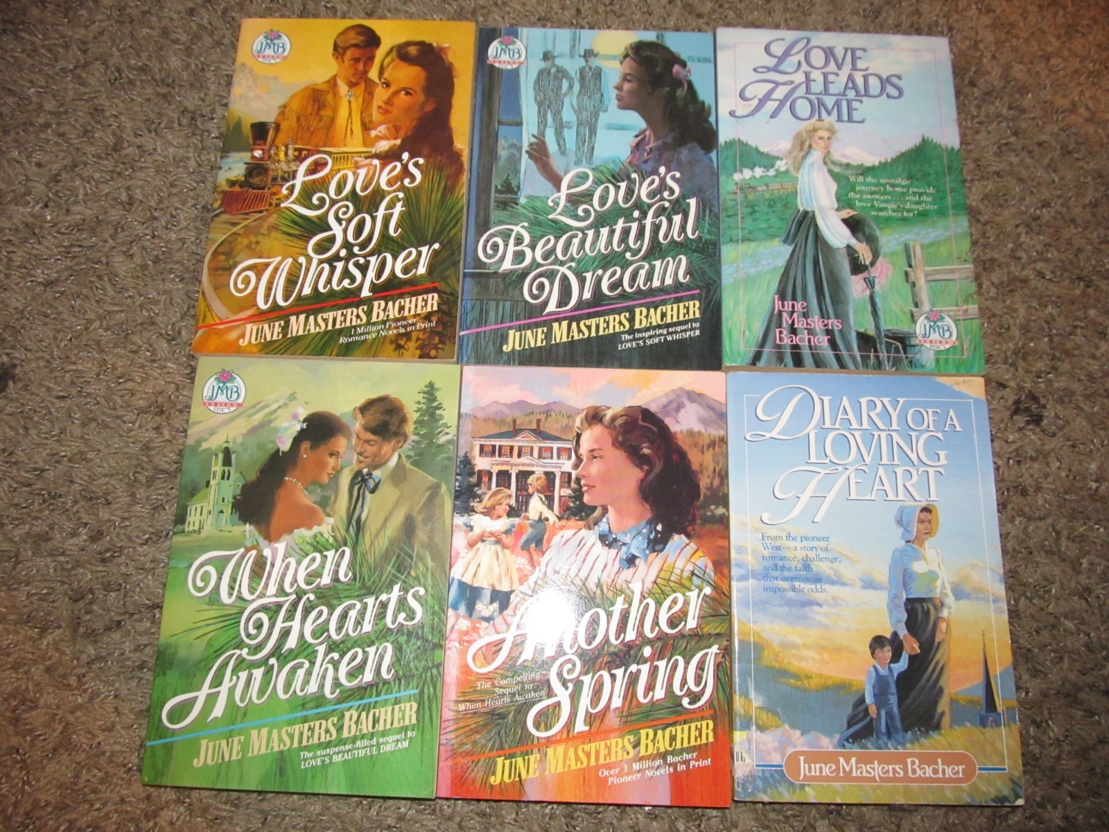 June Masters Bacher Set of 6 Books Pioneer Romance Love&rsquo;s Soft Wisper Spring