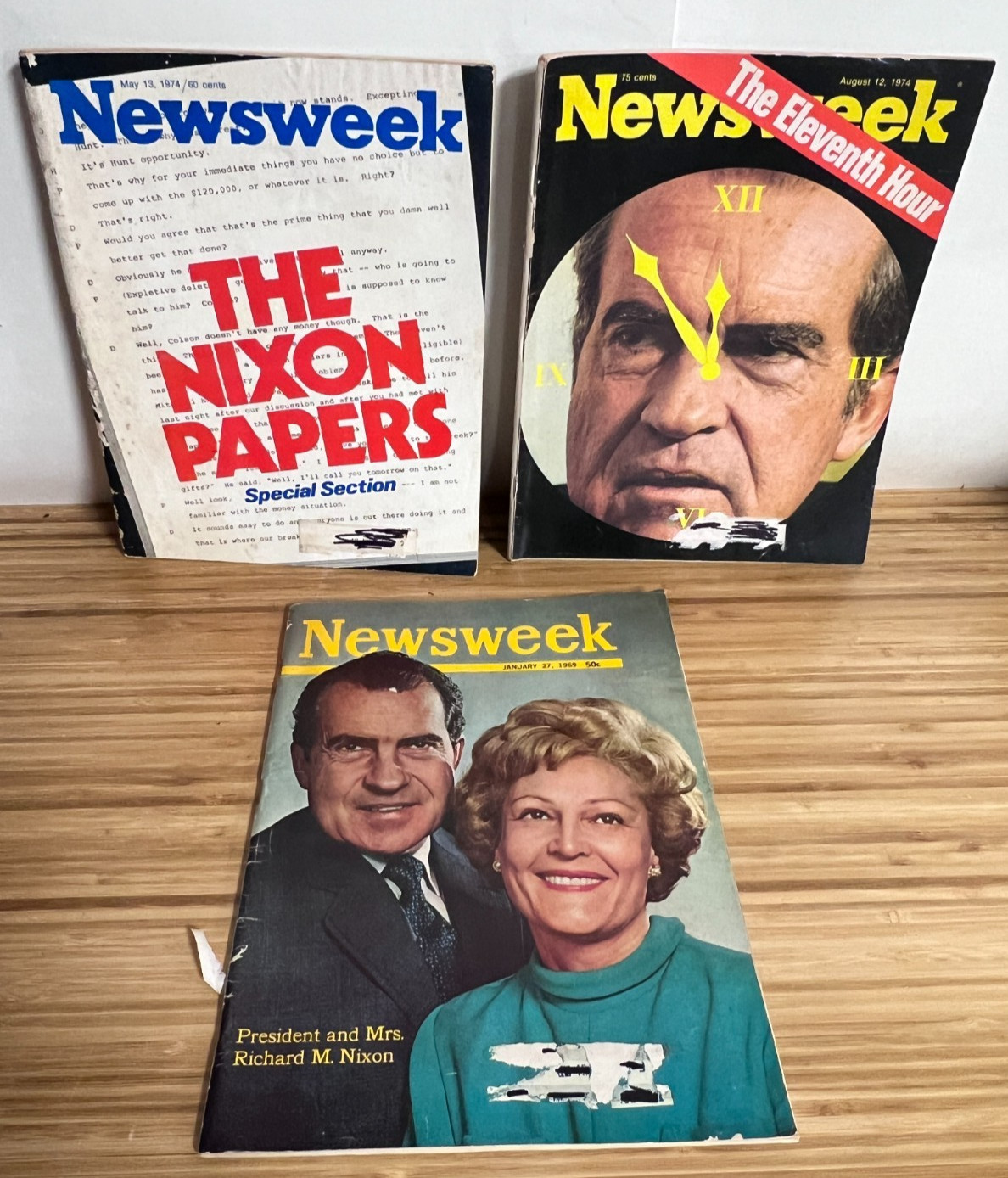 3 NEWSWEEK magazines – January 1969, May 1974 &August 1974