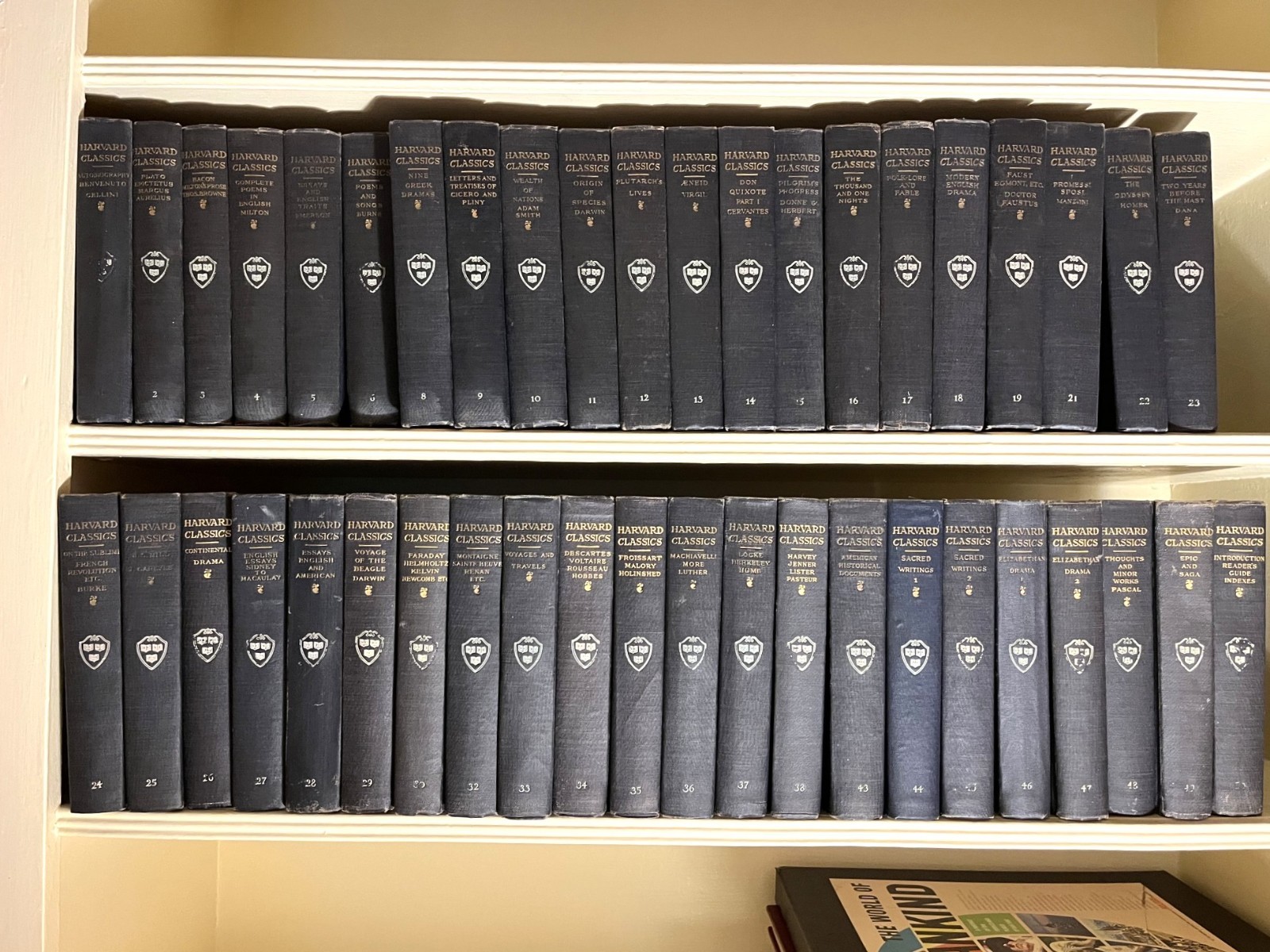 Harvard Classics, Charles W Eliot, Ed, Lot of 43 Books, P.F. Collier, Pub (1909)