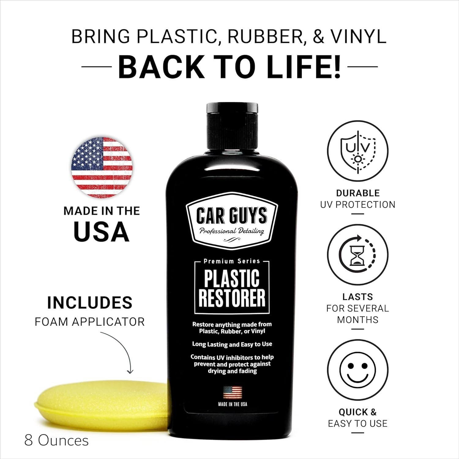 Ultimate Plastic Restorer – Long-Lasting, Water-Repellent Detailing Kit (8 Oz)