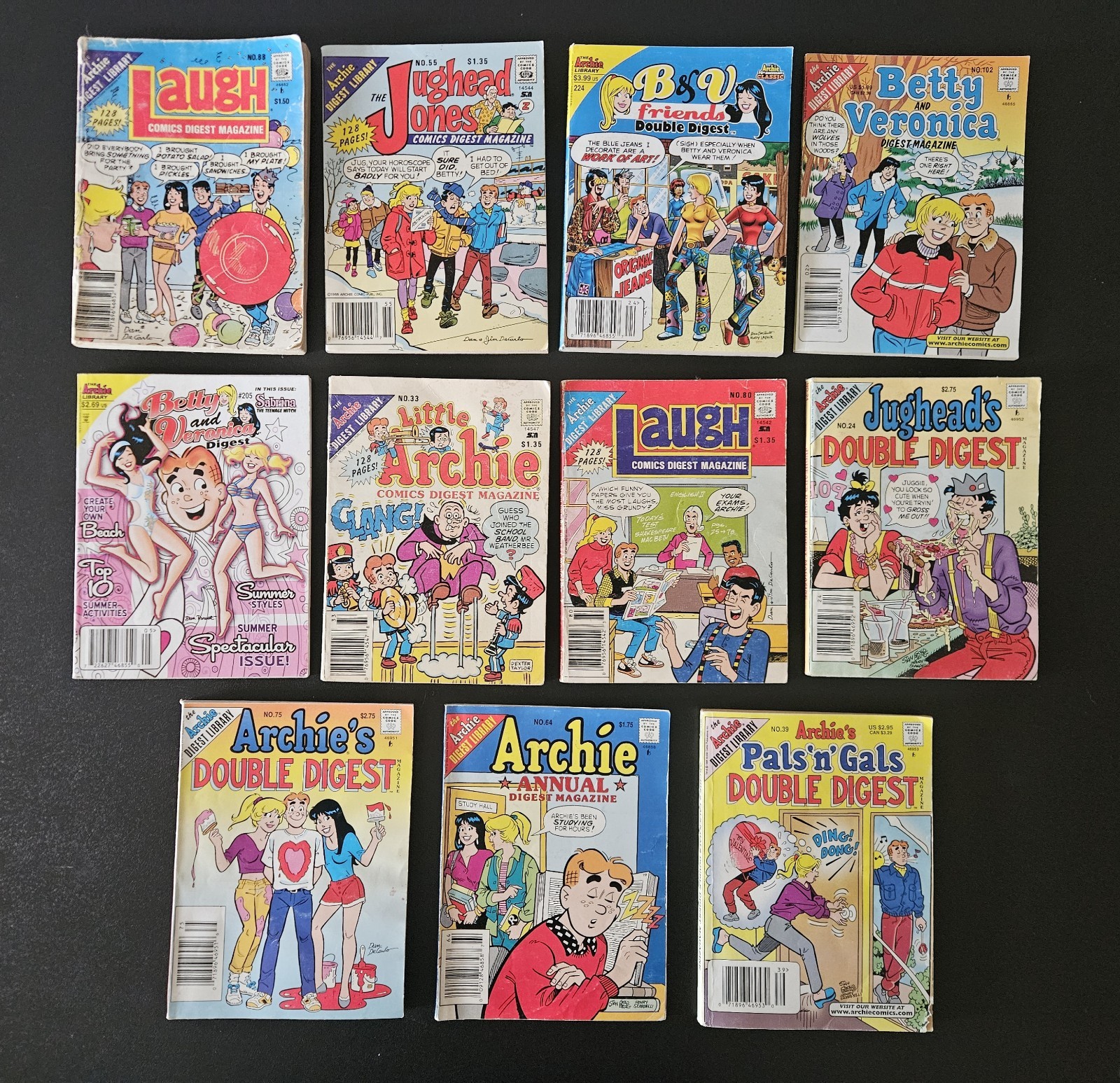 Lot of 11 Archie Comics Betty and Veronica/Jughead Jones/Digest Double Mixed VTG