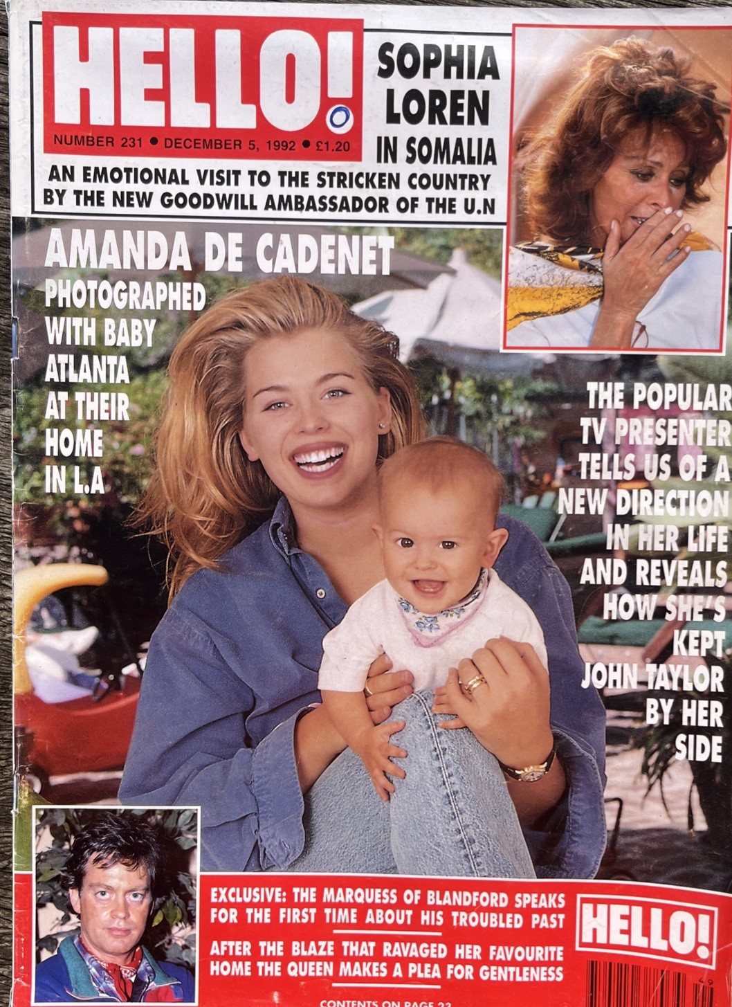 Hello! Magazine 5 Dec 1992 Amanda De Cadenet Sophia Loren William Shatner