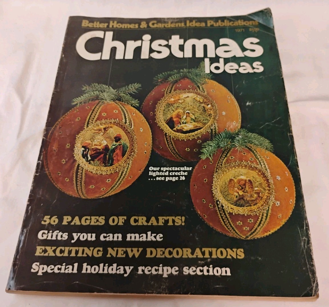 Vintage 1971 Better Homes & Gardens Christmas Ideas Crafts Stories Ads 180 Pages
