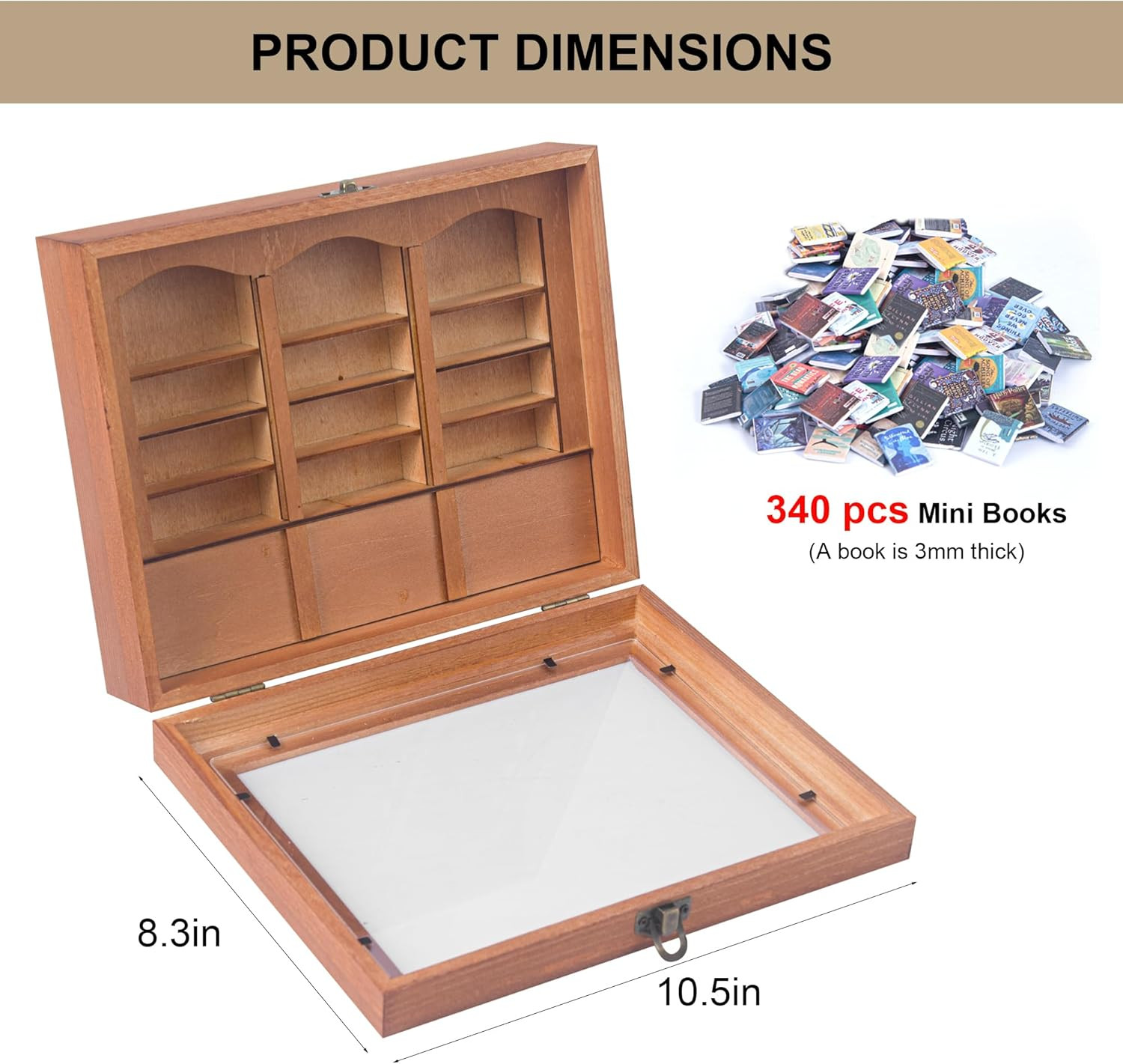 Anxiety Bookshelf Mini Books with 340 Minibooks Portable Bookshelf,Stress-Relief