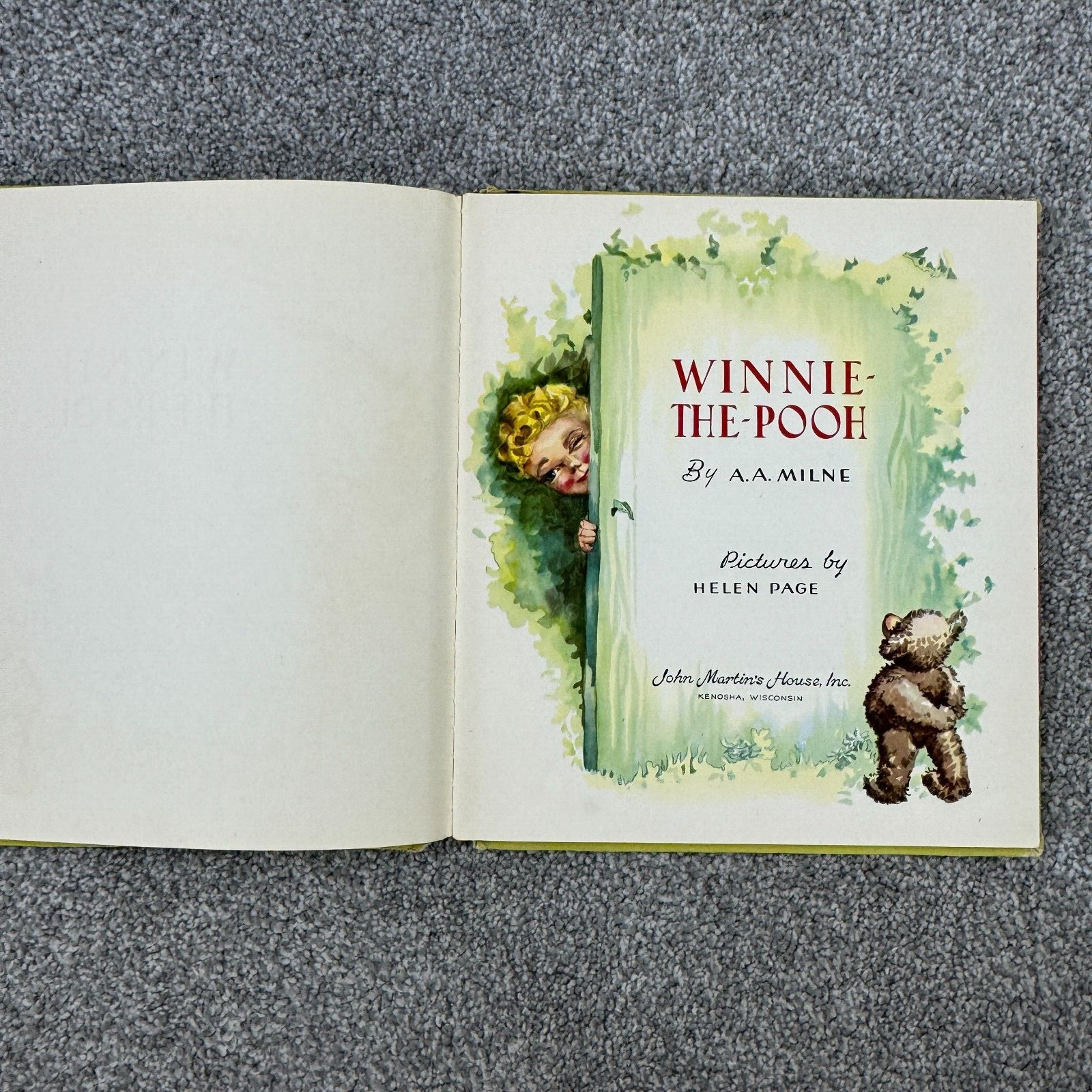 Winnie The Pooh By A. A. Milne 1946 Illustrated By Helen Page Vintage Hardback
