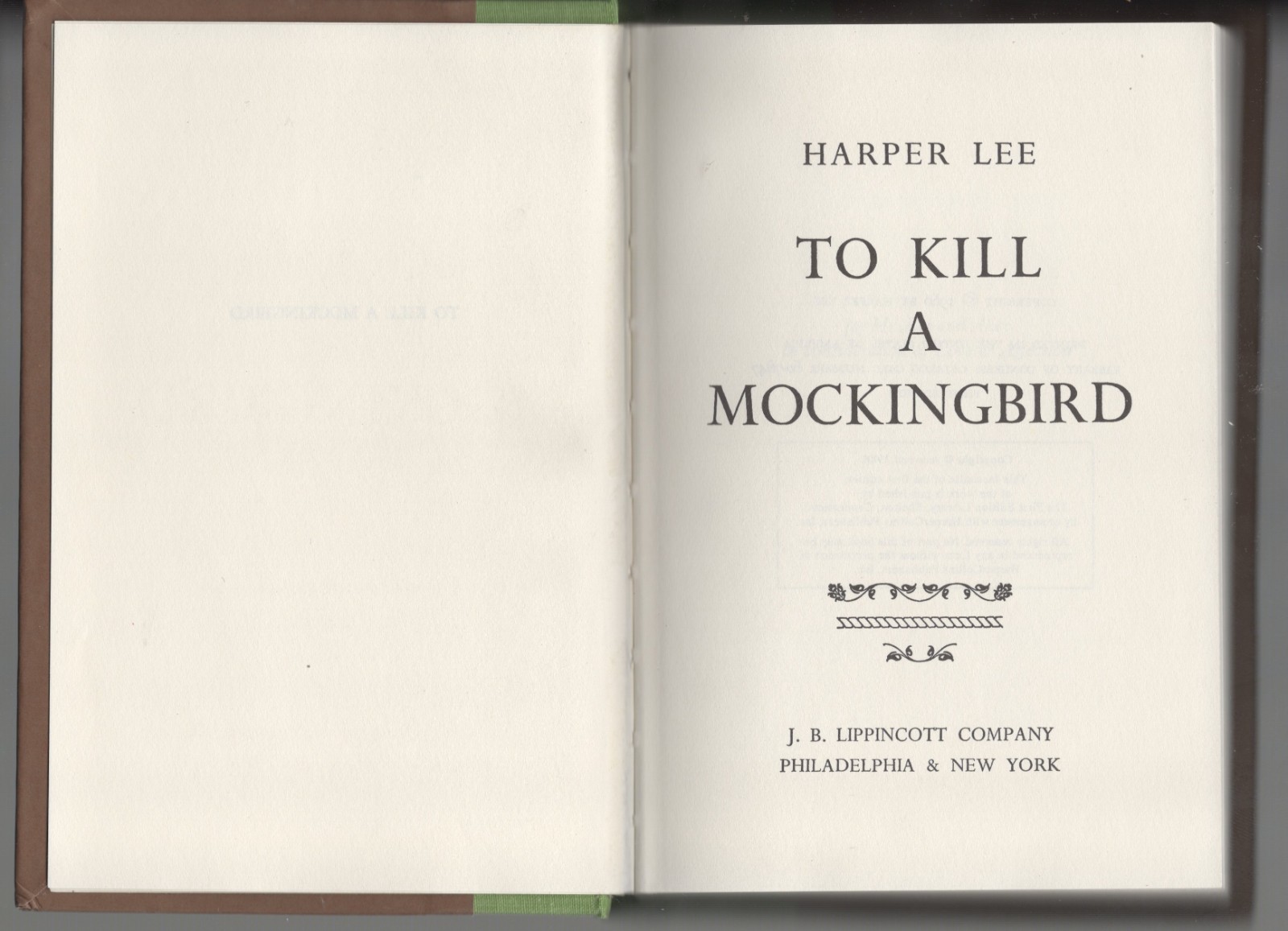 Harper Lee TO KILL A MOCKINGBIRD First Edition Library FEL EXCELLENT w/Card