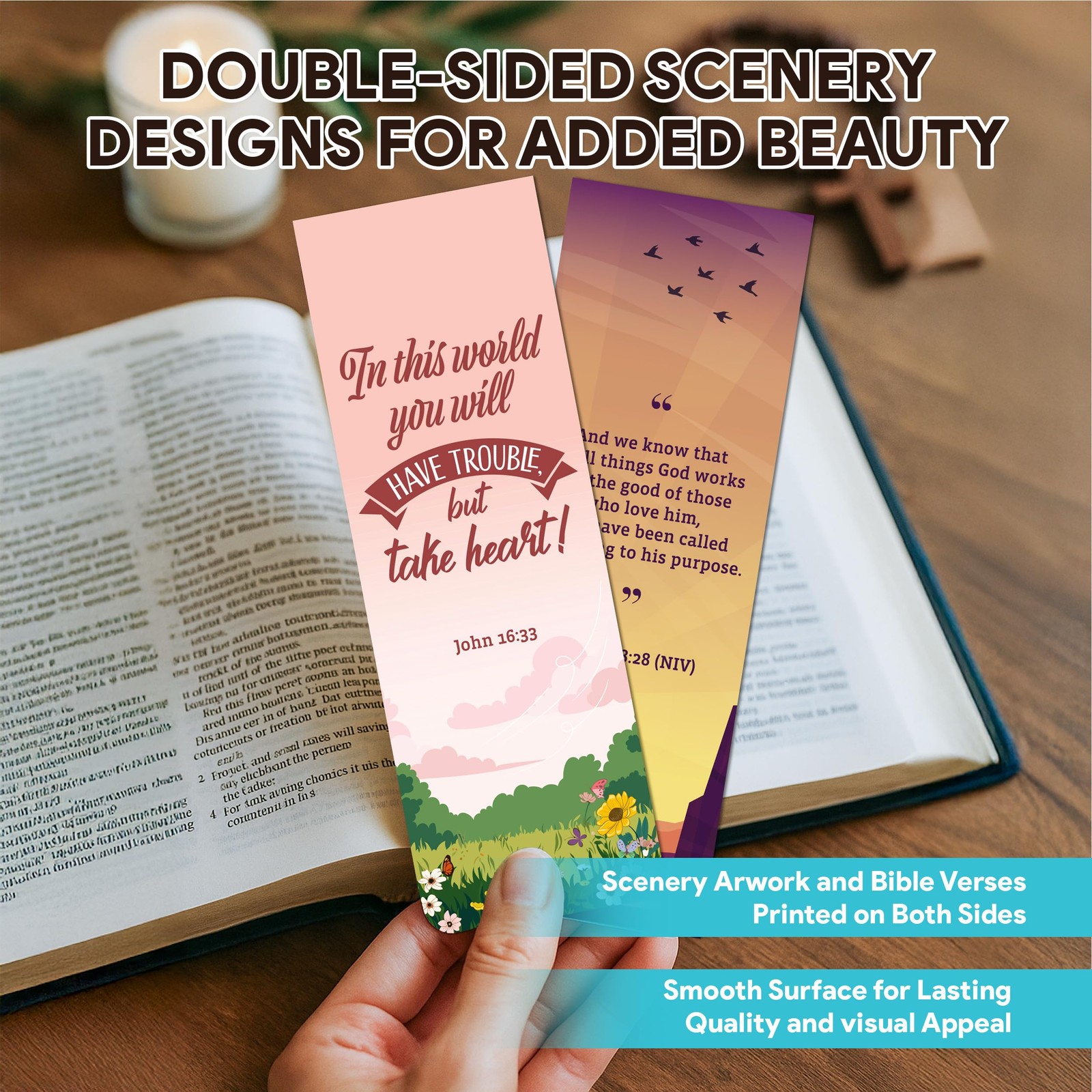 Decorably 100 Pack 2×6.5in Christian Bookmarks for Women and Men – Multicolor