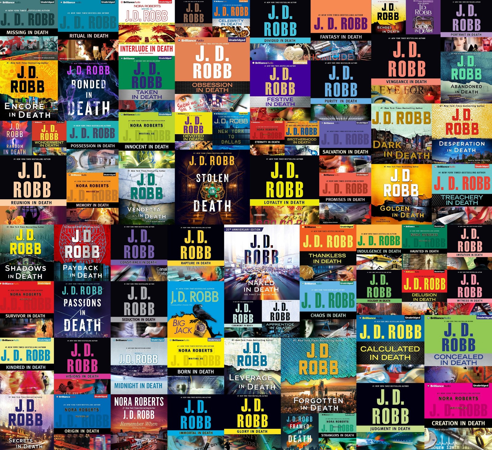 J.D. Robbs&rsquo; In Death/Eve Dallas Series (73 Audiobooks on DVD or USB)