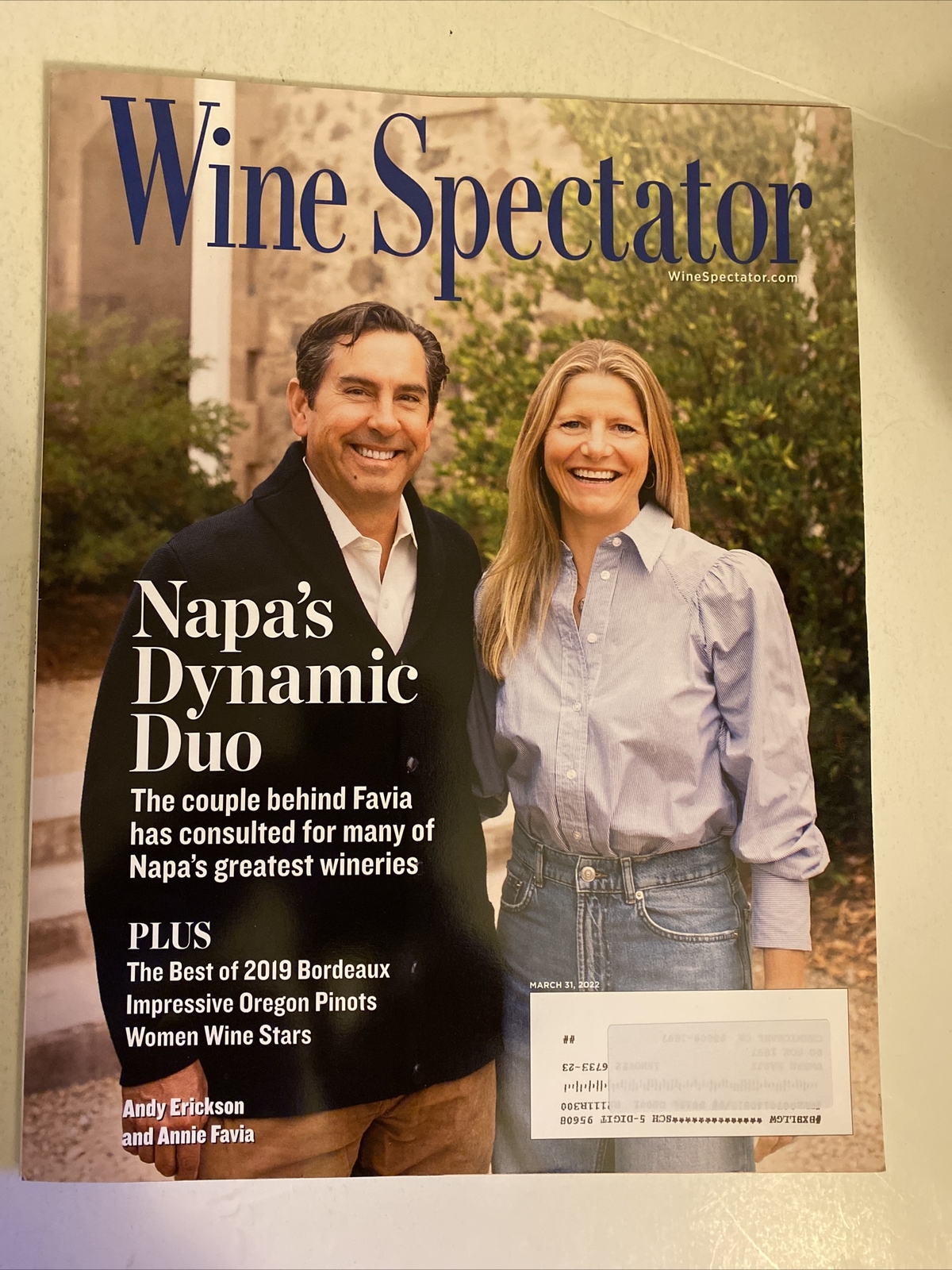 Wine Spectator Magazine 2022 March 31 Napa’s Dynamic Duo 104 pages FREE SHIP