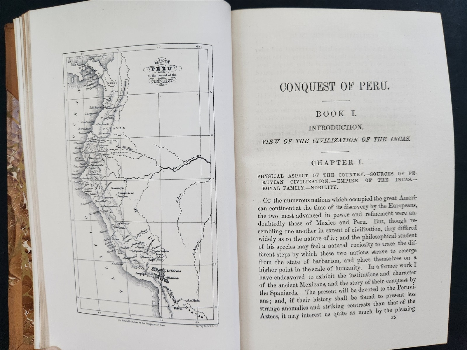 c1890 antique HISTORY of the CONQUEST of PERU WH Prescott 2 Volumes Illustrated