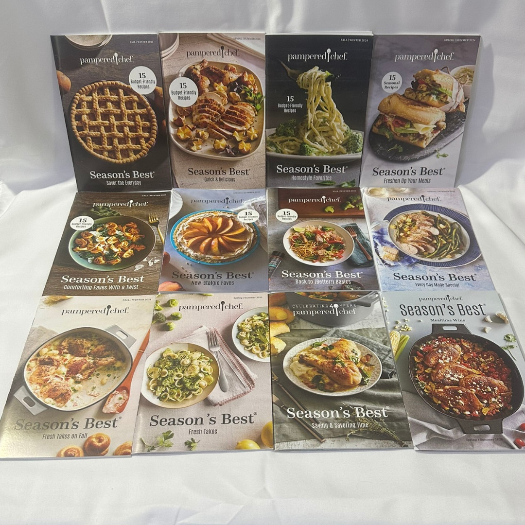 Pampered Chef Season&rsquo;s Best Recipe Book Bundle of 12 Cookbooks Kitchen Cooking