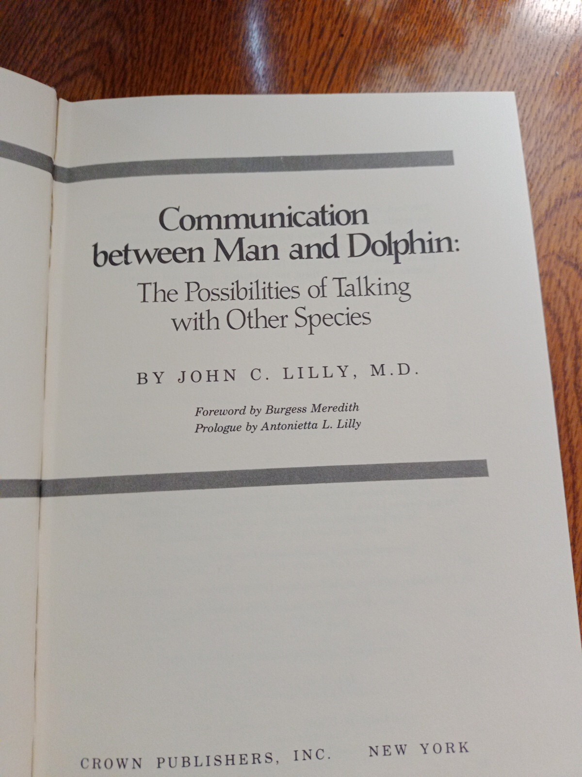 Communication Between Man and Dolphin John C. Lilly 1978 Vintage