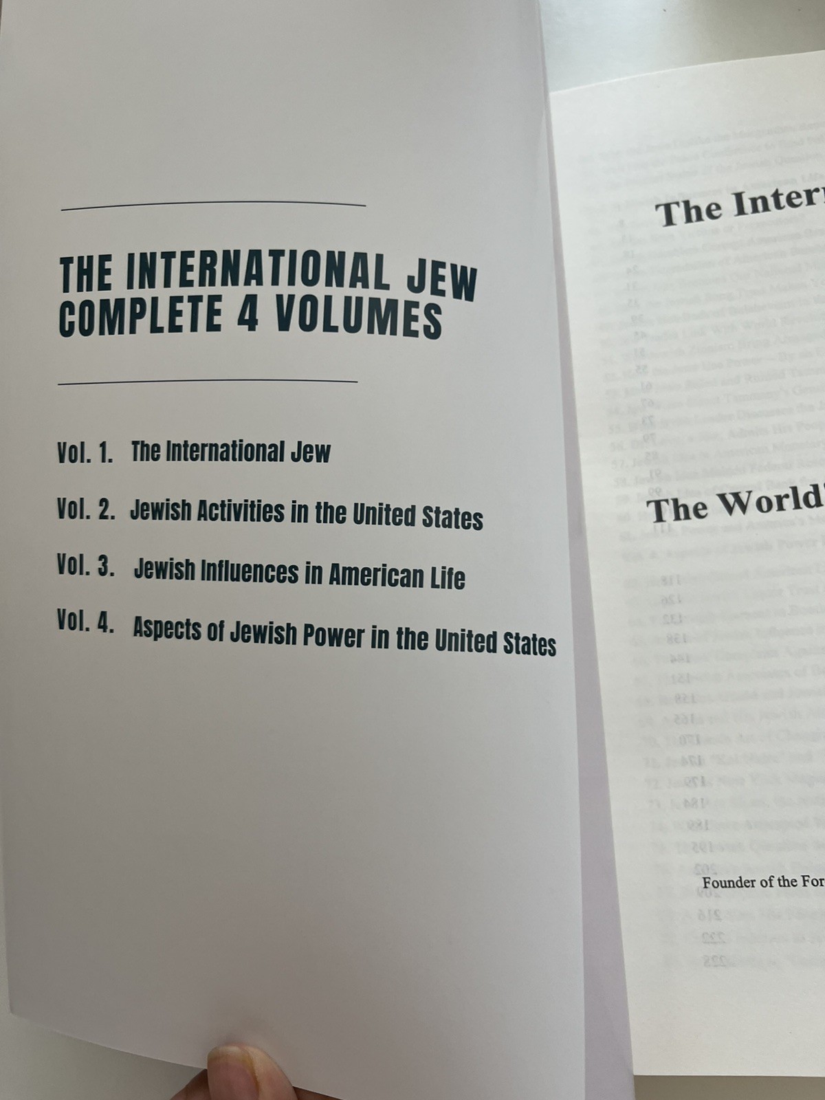 4 Volumes in one book. The International Jew