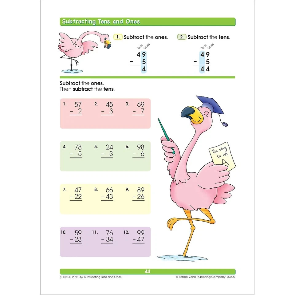 Addition & Subtraction Workbook for 1st & 2nd Grade, Ages 6-8