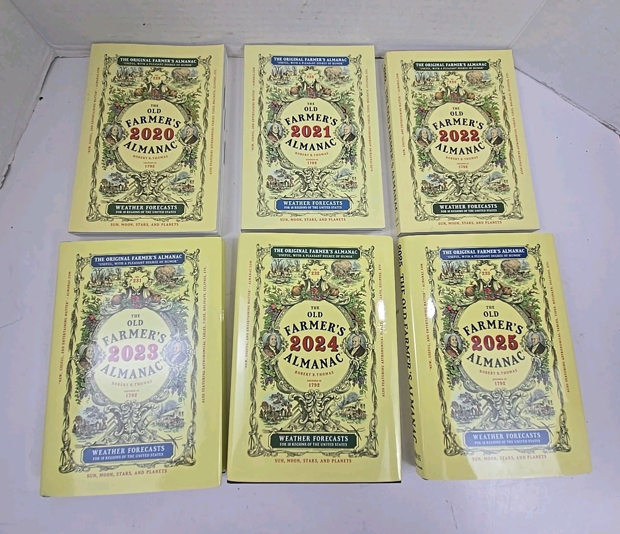 Lot Of 6 The Old Farmer&rsquo;s 2021 Through 2025 Almanacs 3 Soft And 3 Hardback NEW