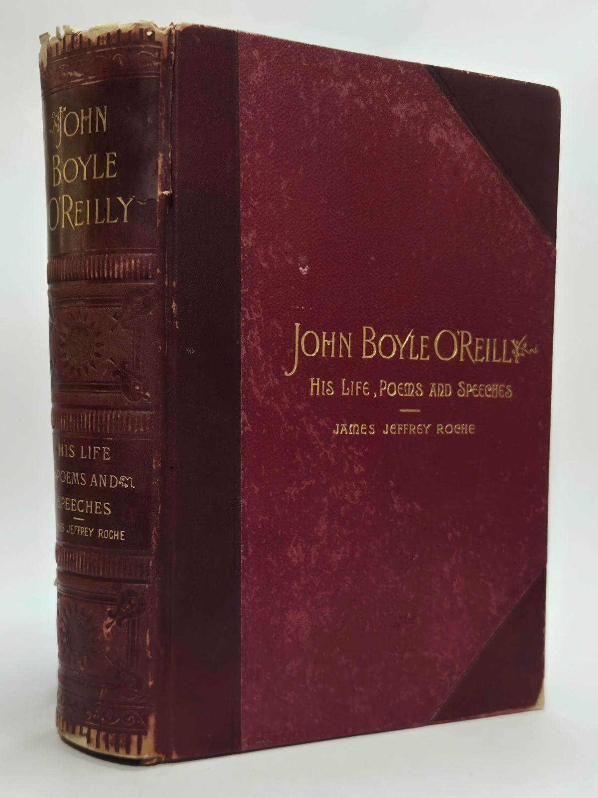 1891 John Boyle O&rsquo;Reilly His Life Poems and Speeches-Roche-Leather-Antique