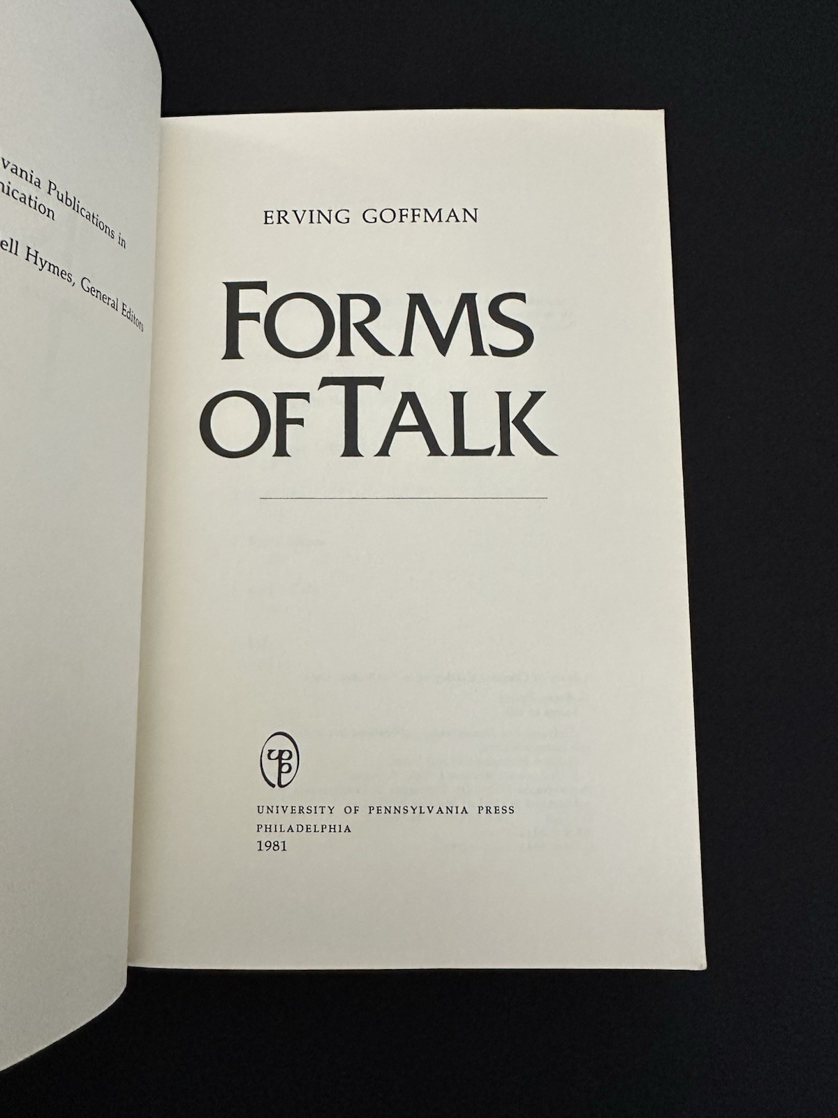 Erving Goffman Encounters 1963 + Forms of Talk 1981 PB Set VG Sociology