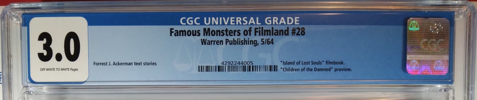 🩸💀 CGC 3.0 FAMOUS MONSTERS OF FILMLAND #28 BELA LUGOSI Children of the Damned