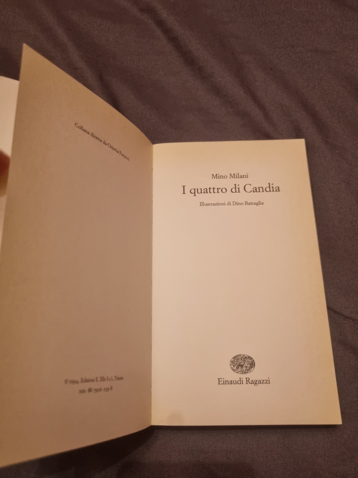 I QUATTRO DI CANDIA – MINO MILANI Illustr. Dino Battaglia- Einaudi Ragazzi 1994+
