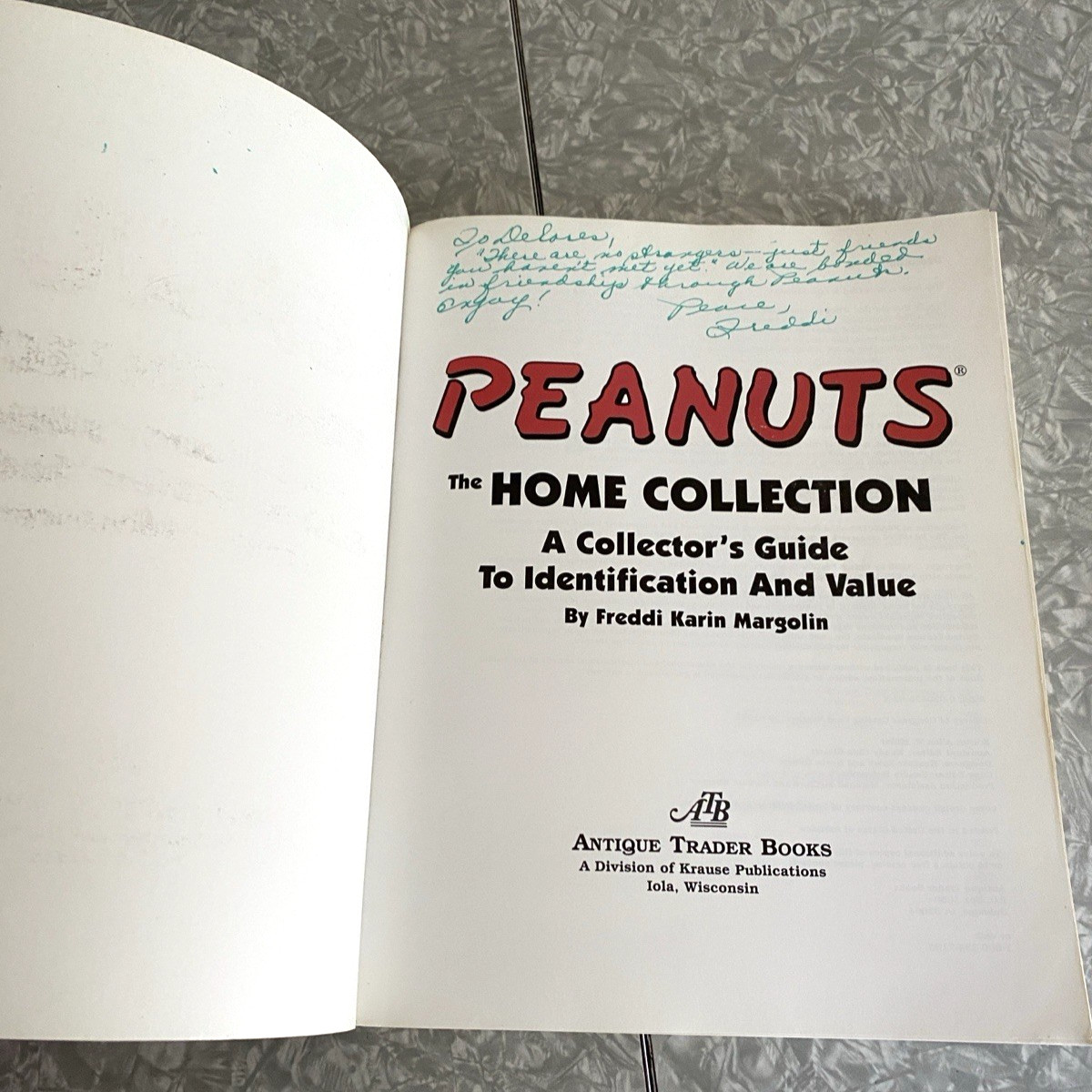 SIGNED Peanuts Home Collection Guide to Identification and Value Freddi Margolin