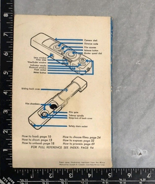 Minox Guide Mini Spy Camera Book Manual 3rd Ed. Rev W.D.Emanuel 1964 Minox B VTG