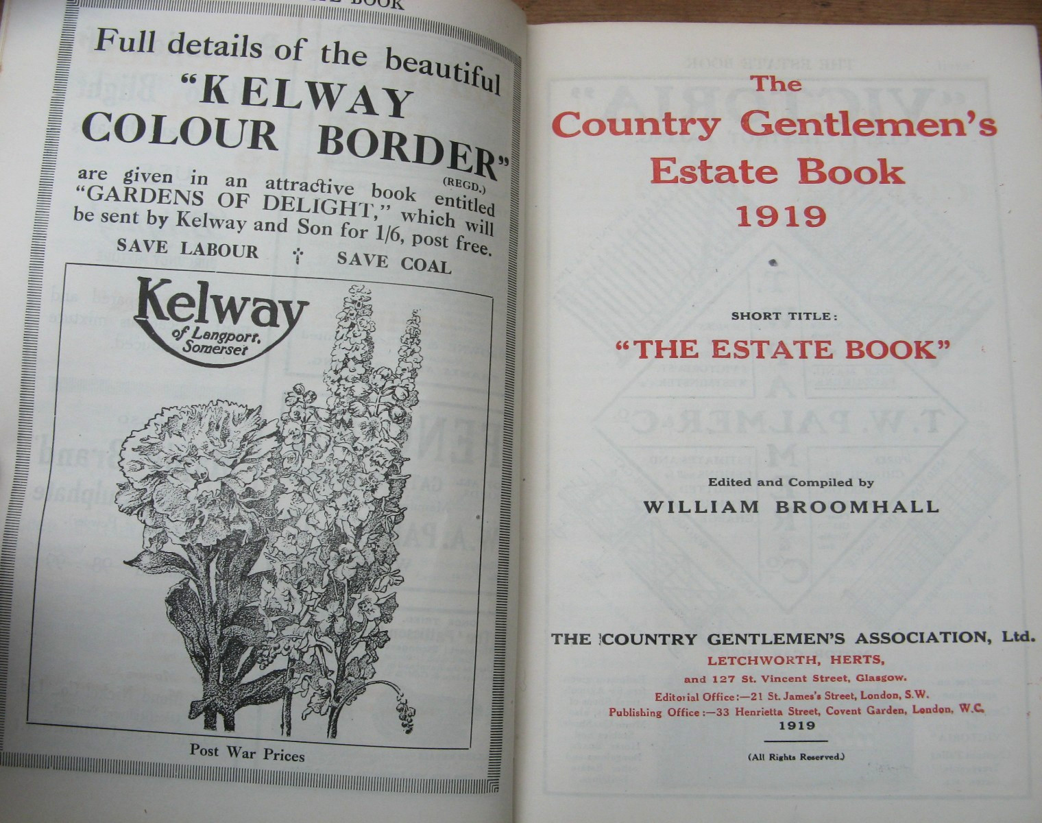 1919 The Country Gentlemen&rsquo;s Estate Book