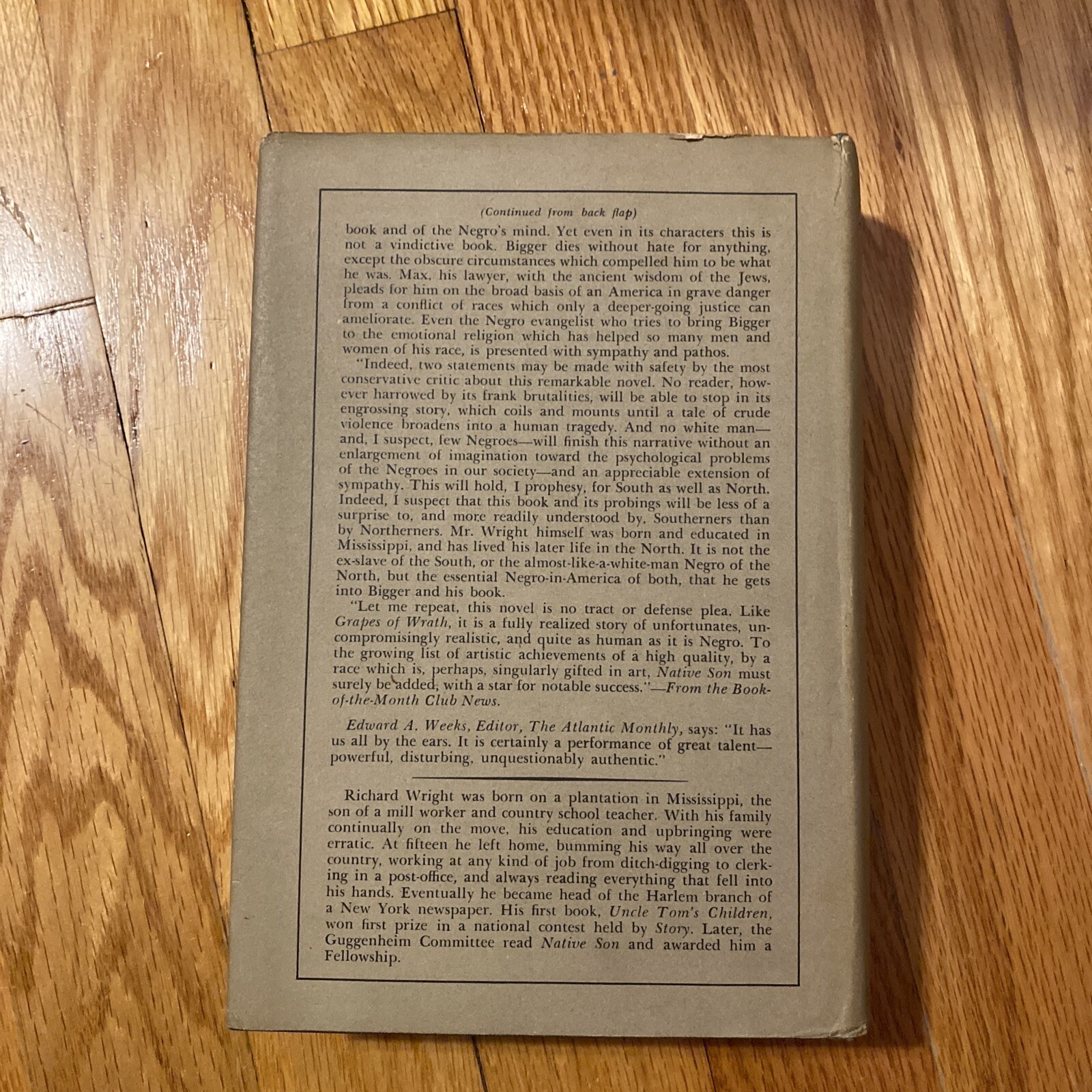 Native Son by Richard Wright 1940 1st Edition 2nd printing Harper & Brothers