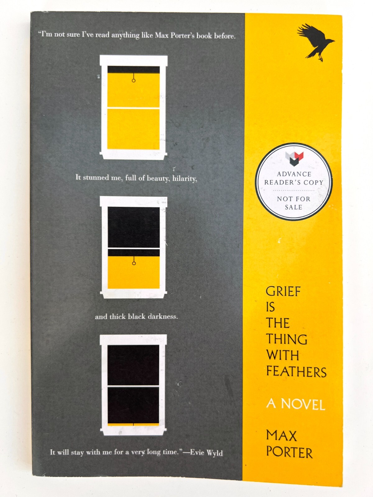 Grief Is the Thing with Feathers Max Porter ARC Advance Reading Copy PB 2016