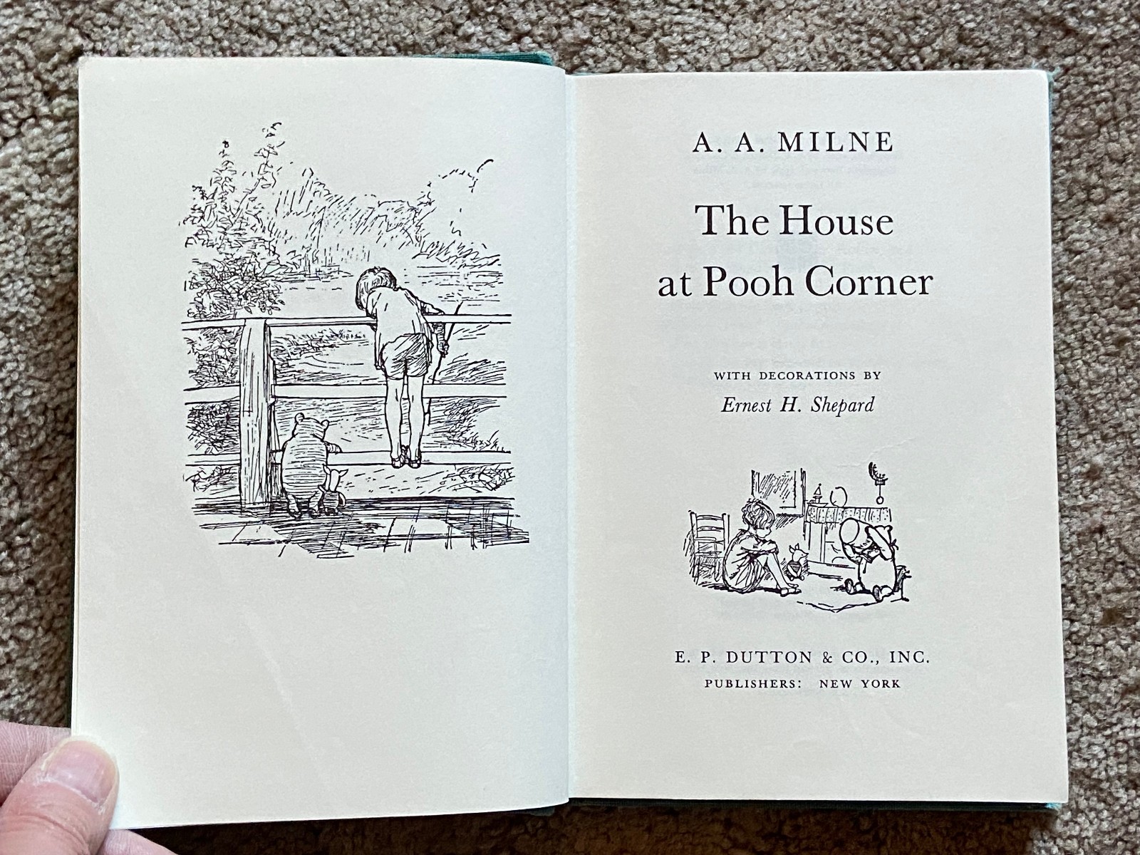 Vintage 1961 WINNIE THE POOH 4 Book Set A.A. Milne Dutton Warren Chappell Format