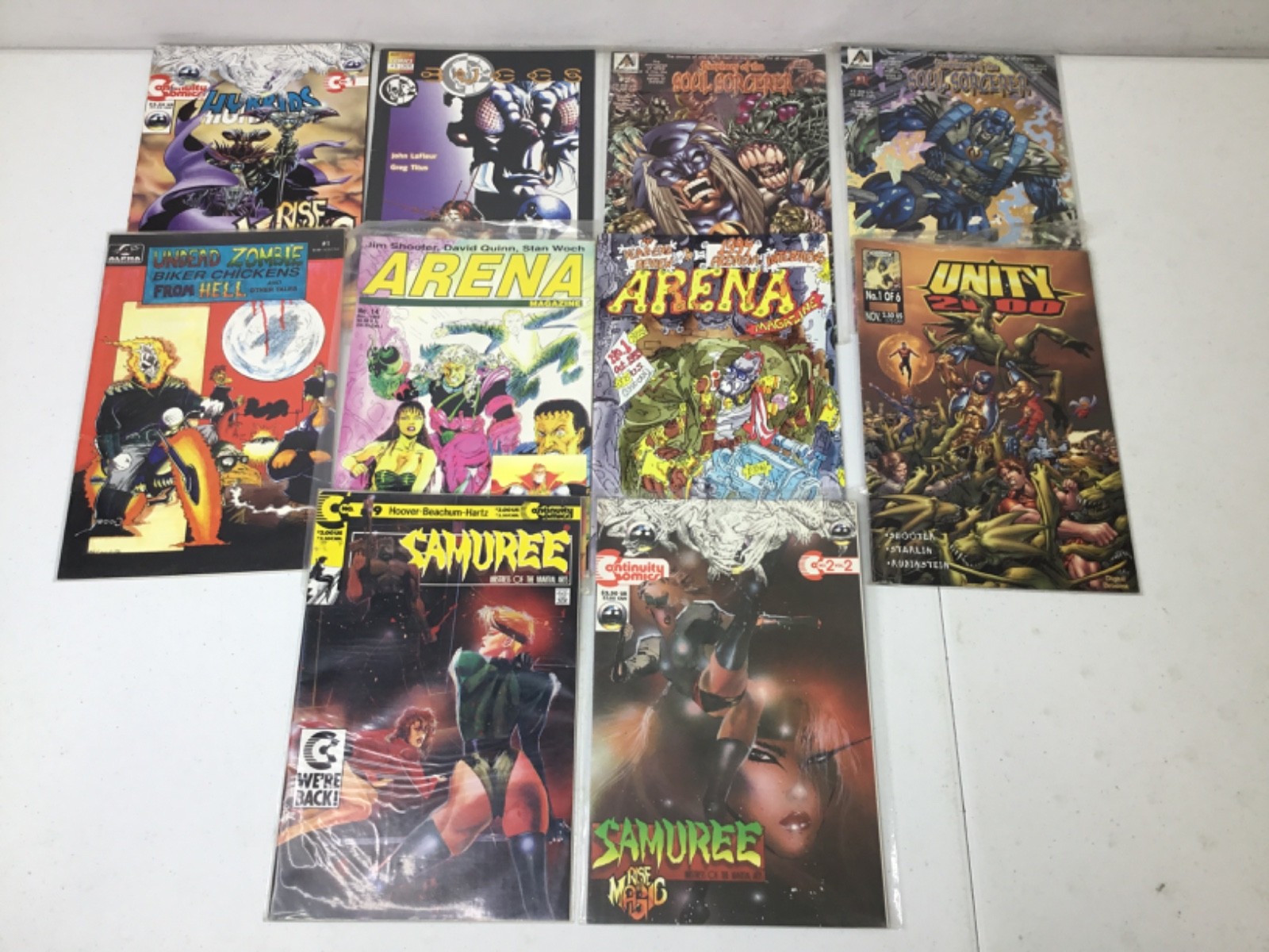 Lot of 10 Comic Books. Arena, Samuree, Unity 2000 Lot G