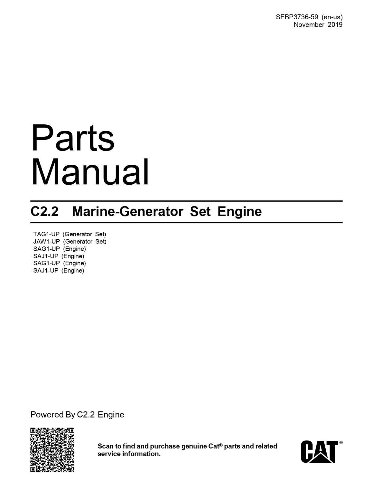 Caterpillar Engine Industrial C2.2 Pdf Parts Catalog Manual in USB