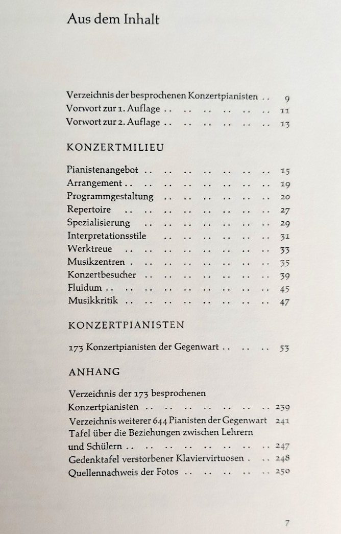 German Edition Hans-Peter Range Die Konzert-Pianisten der Gegenwart 1966 Book HC