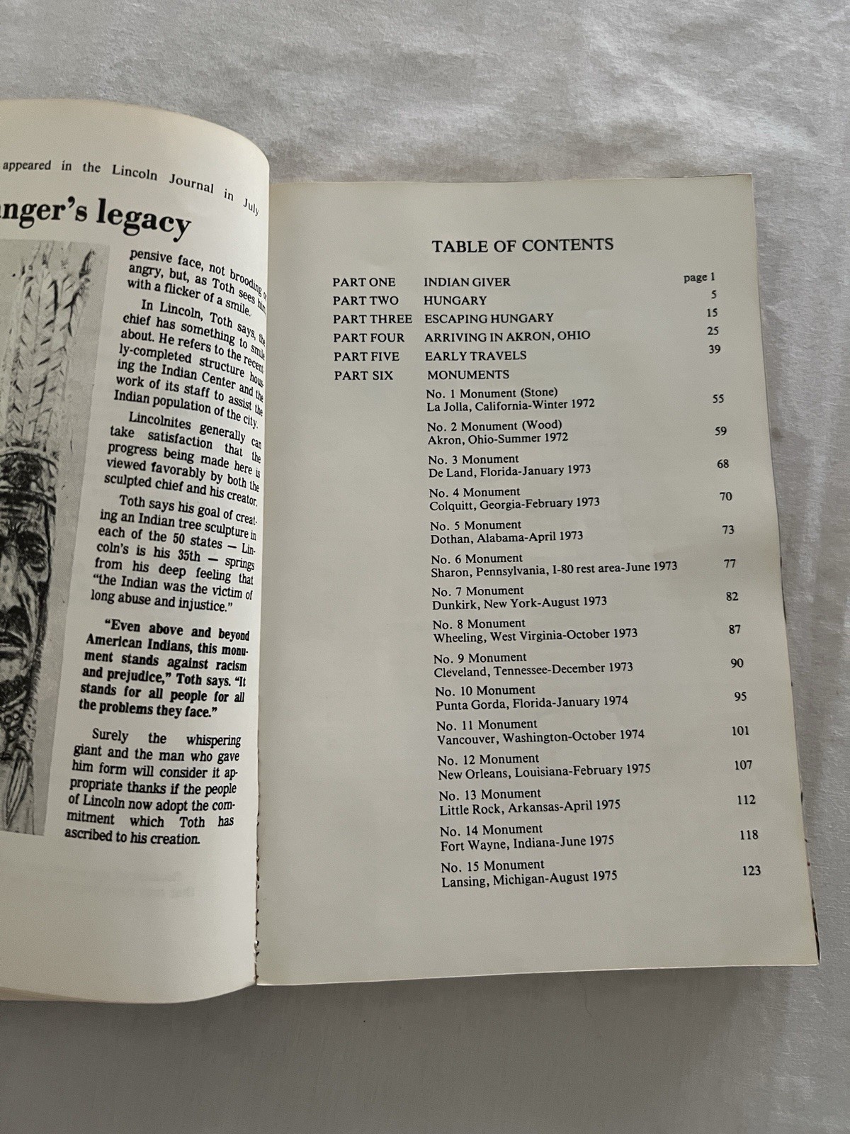 Indian Giver by SIGNED by Peter Wolf Toth (Trade Paperback) 1983 print