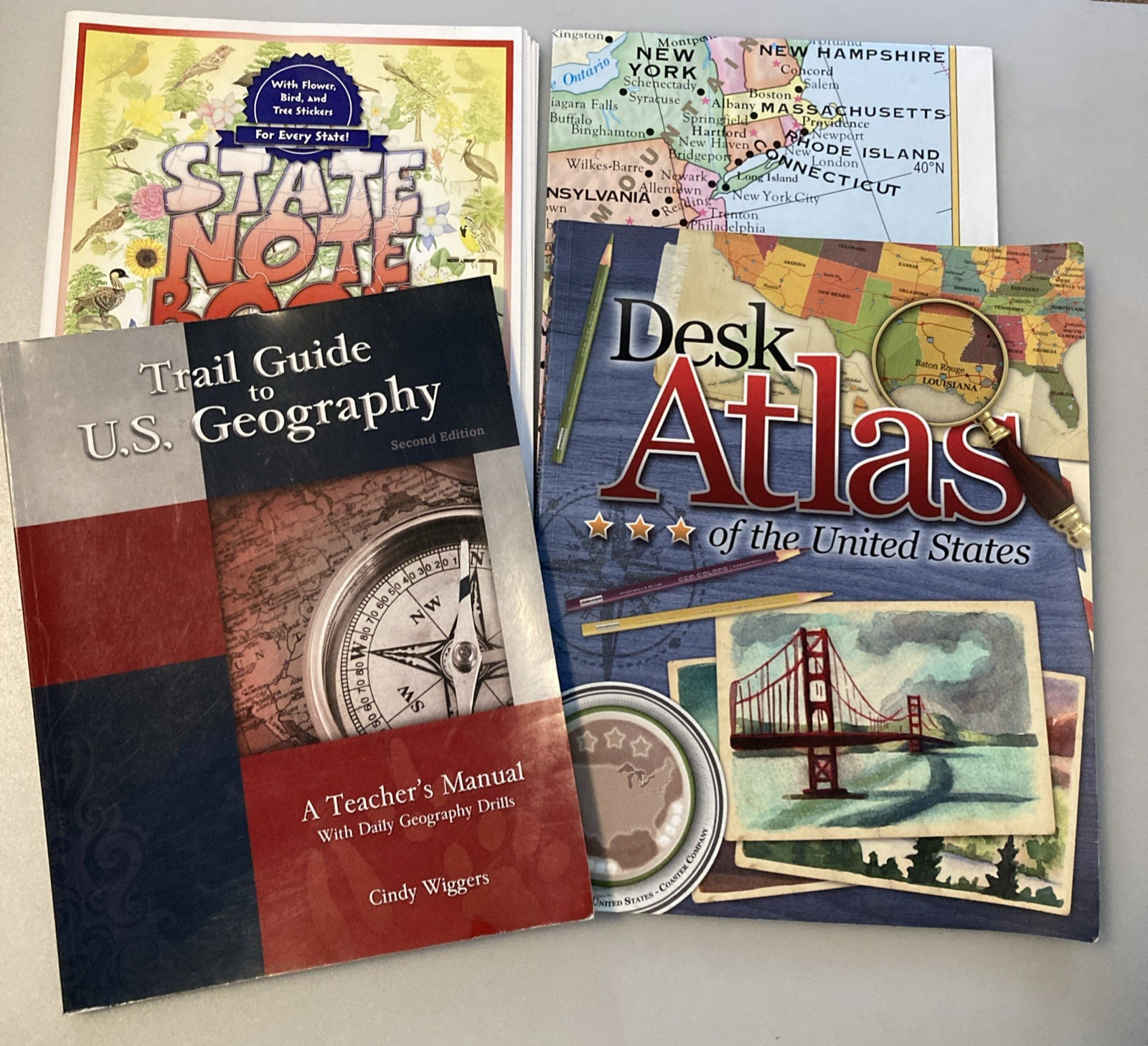 GeoMatters Trail Guide US Geography Teacher&rsquo;s, State Note Book, Map, Desk Atlas