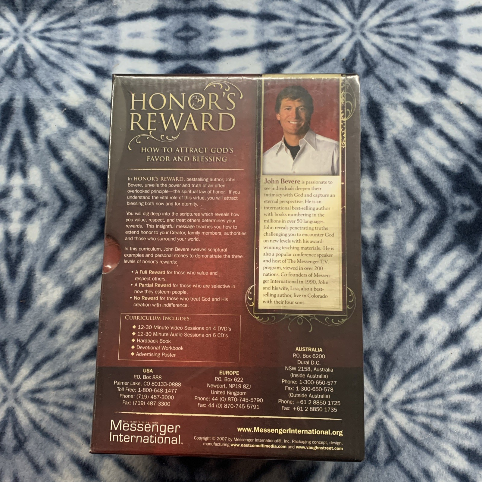 Honor&rsquo;s Reward John Bevere Boxed Set 4 DVD’s 6 CD HC Book PB Workbook Brand NEW
