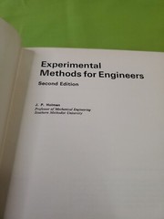 Experimental Methods for Engineers 2nd Edition Holman Mcgraw Hill 1971