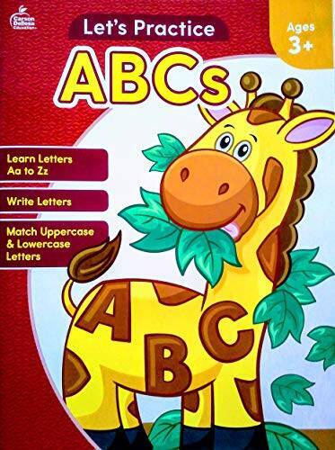 Lets Practice ABCs Workbook Ages 3 – Staple Bound By Carson Dellosa – GOOD