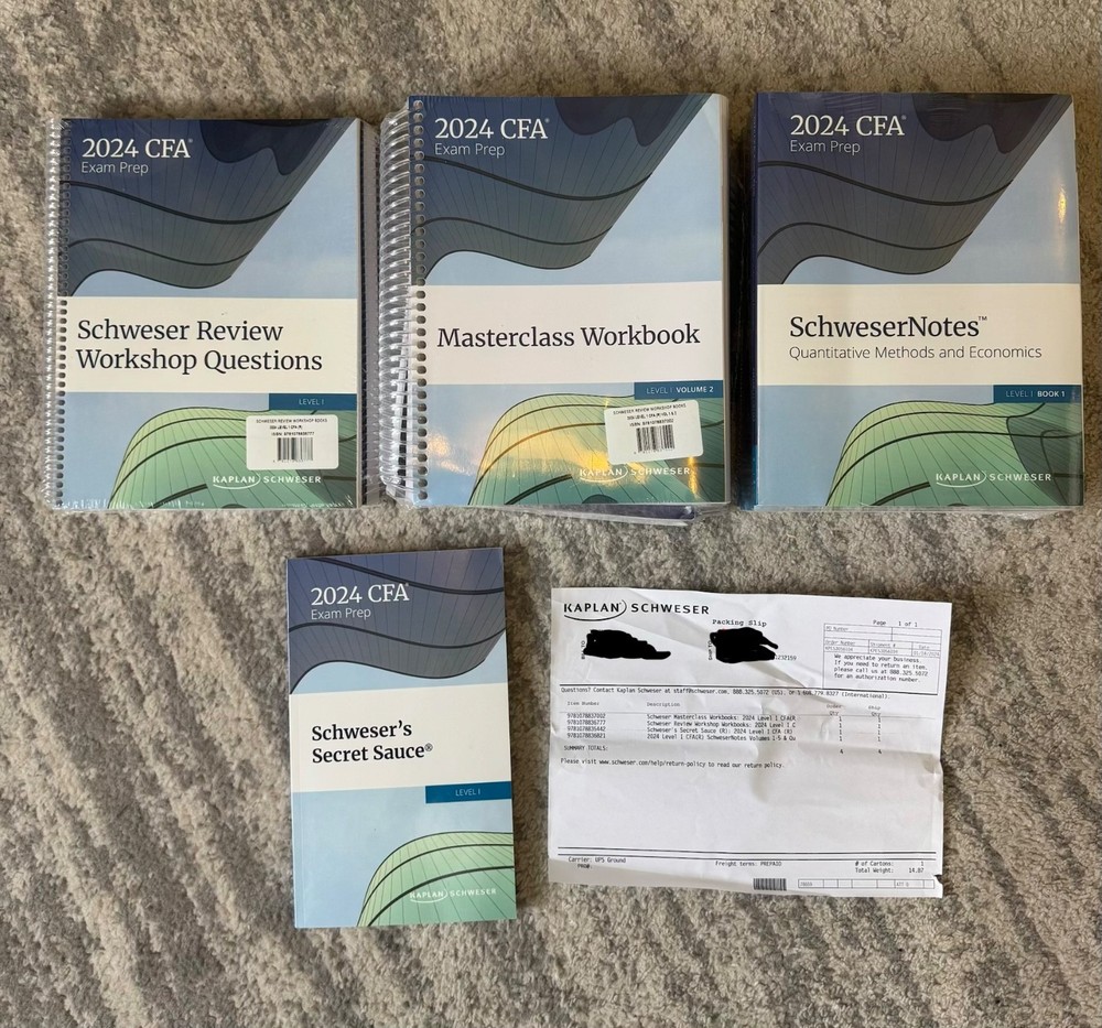 *NEW* Kaplan Schweser CFA Level 1 2024 Books *COMPLETE SET*