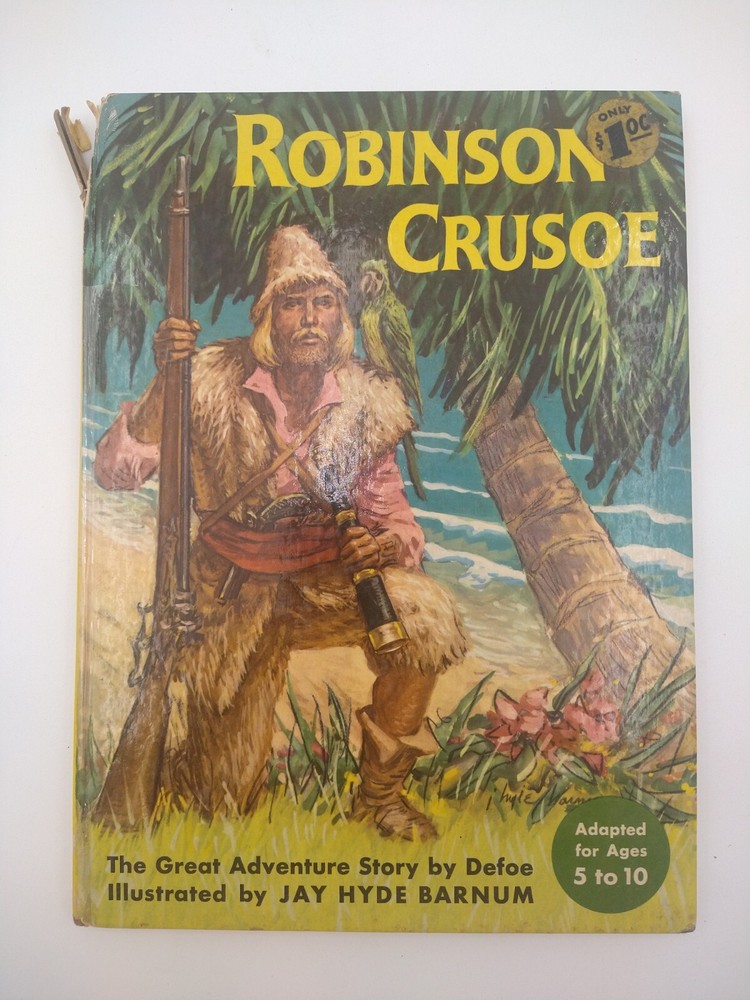 ✅📗🛥️🚣🛶Vintage Collection 1952 ROBINSON CRUSOE Defoe Purnell BOOK📸SEE PICS📸
