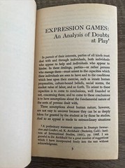 STRATEGIC INTERACTION By Erving Goffman 1972 First Printing
