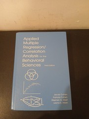 Applied Multiple Regression/Correlation Analysis for the Behavioral Sciences 3rd