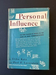 Personal Influence 1955 1st Edition Katz Lazarsfeld Sociology Mass Communication