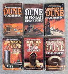 Frank Herbert = complete original DUNE sextet = 6 vintage pbks some 1st printing
