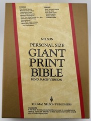 Nelson Giant Print Bible KJV Bonded Leather (Open Box) 544 Black -SHIPS FREE!