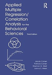 APPLIED MULTIPLE REGRESSION/CORRELATION ANALYSIS FOR THE By Jacob Cohen VG
